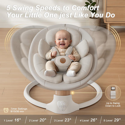 FASONBABY Electric Baby Swing with 10 Melodies & Remote