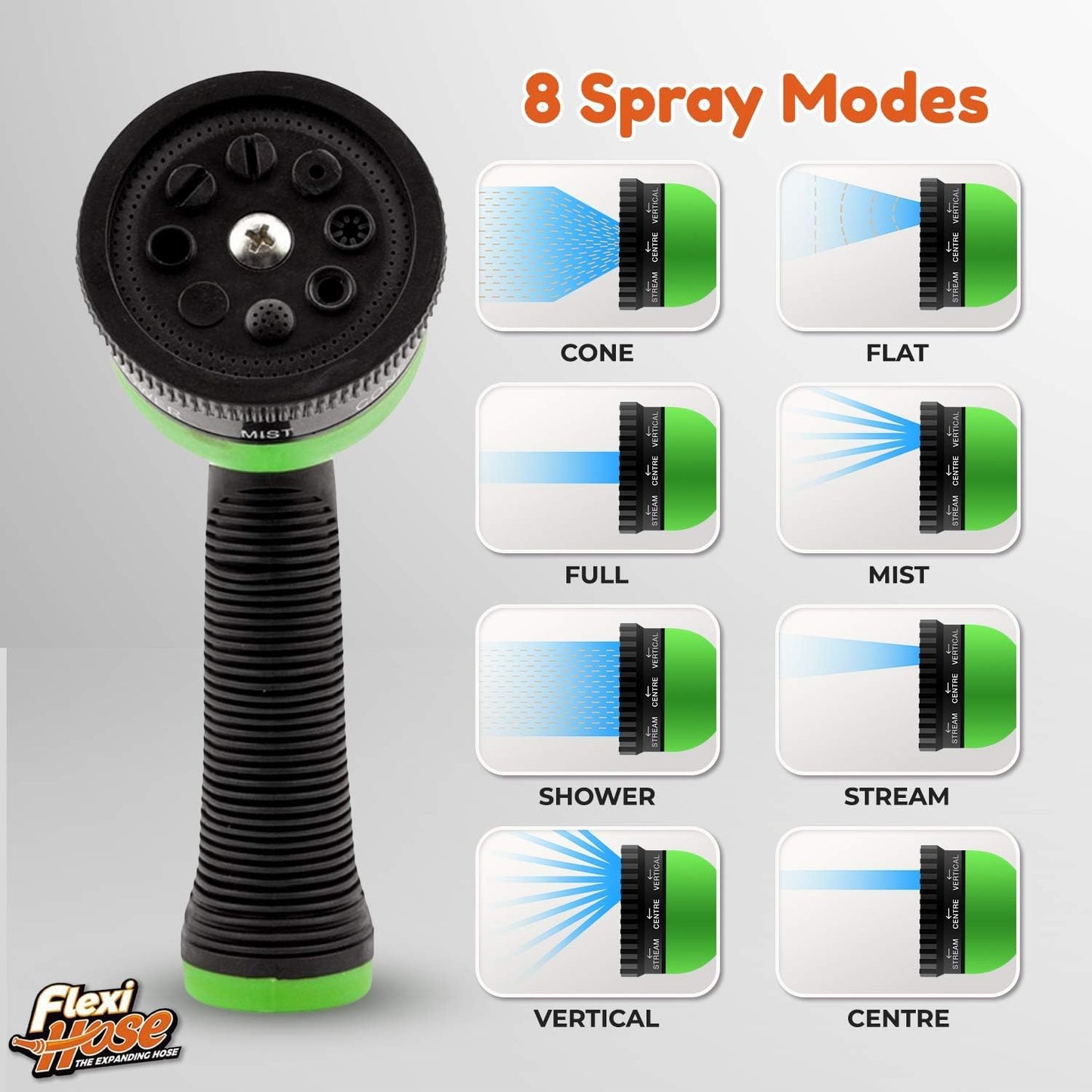 FLEXI HOSE Expandable Garden Hose 75FT with 8 Function Nozzle