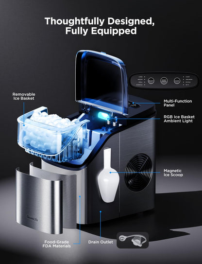 GOVEELIFE Smart Ice Maker Countertop - Portable Ice Machine
