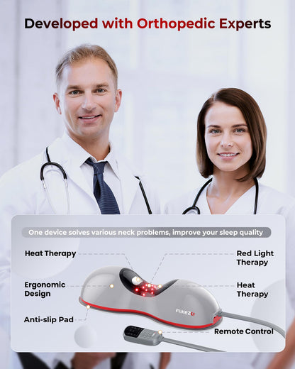FLIKEZE Heated Neck Stretcher with Red Light Therapy