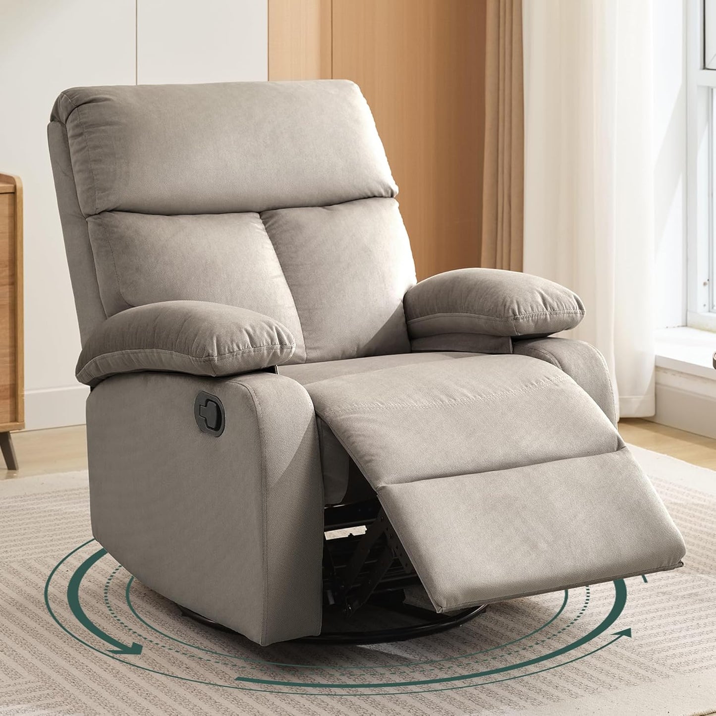 Small Swivel Rocker Recliner Chair for Compact Spaces