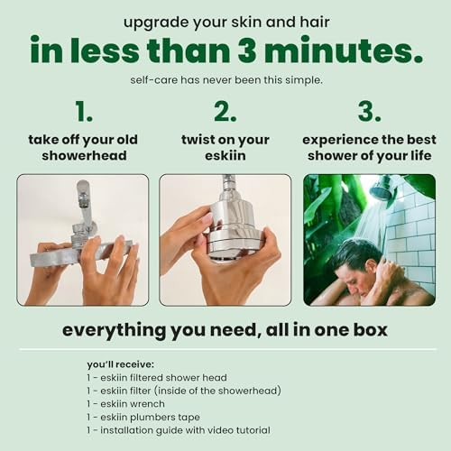 ESKIIN Filtered Shower Head - High Pressure Water Softener