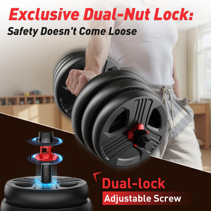 FITPLAM Adjustable Dumbbell Set 20-90lbs - 5 in 1 Weights