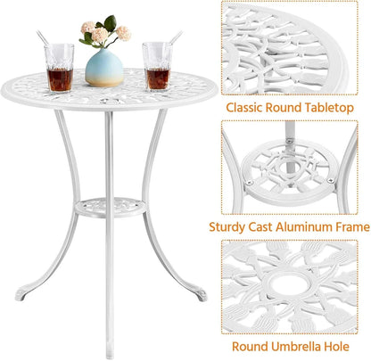 Patio Bistro Sets 3 Piece Cast Aluminum Bistro Table
