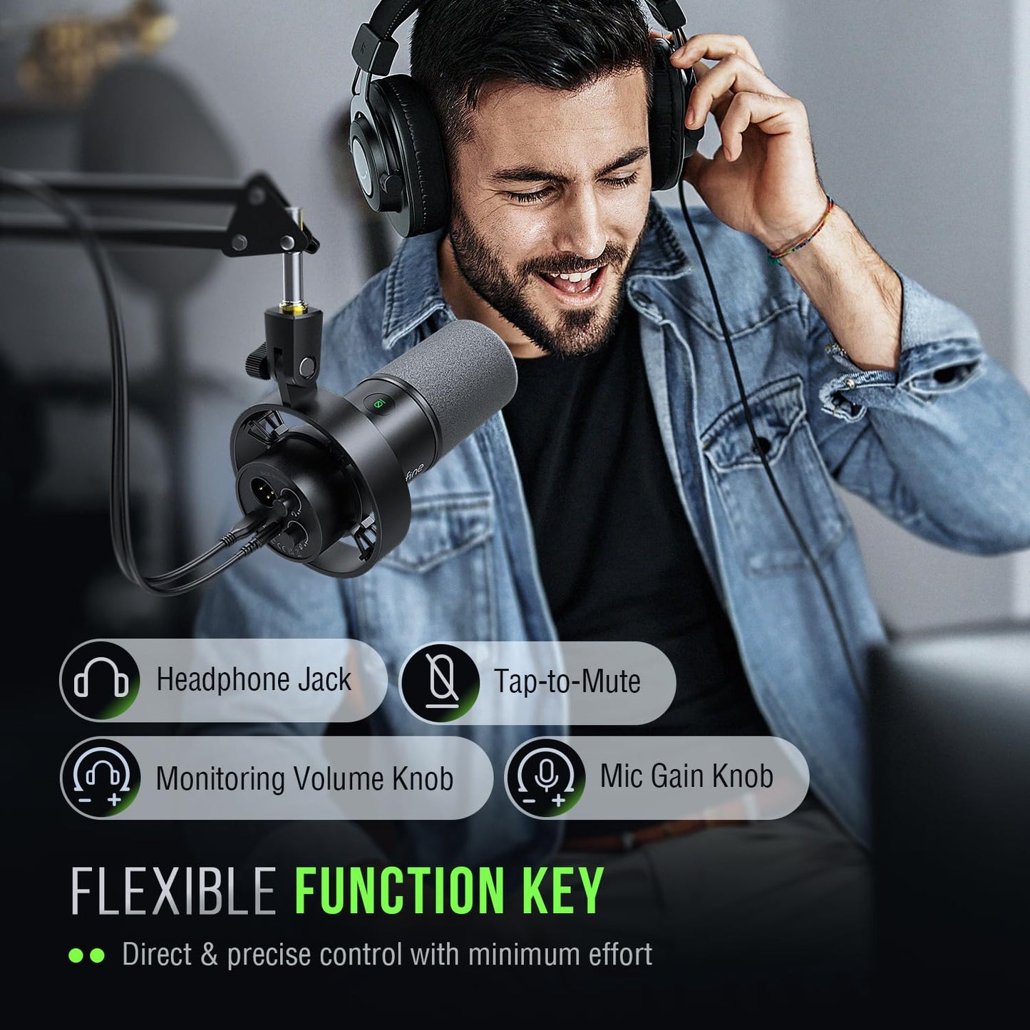 FIFINE K688 USB/XLR Dynamic Podcast Microphone Kit