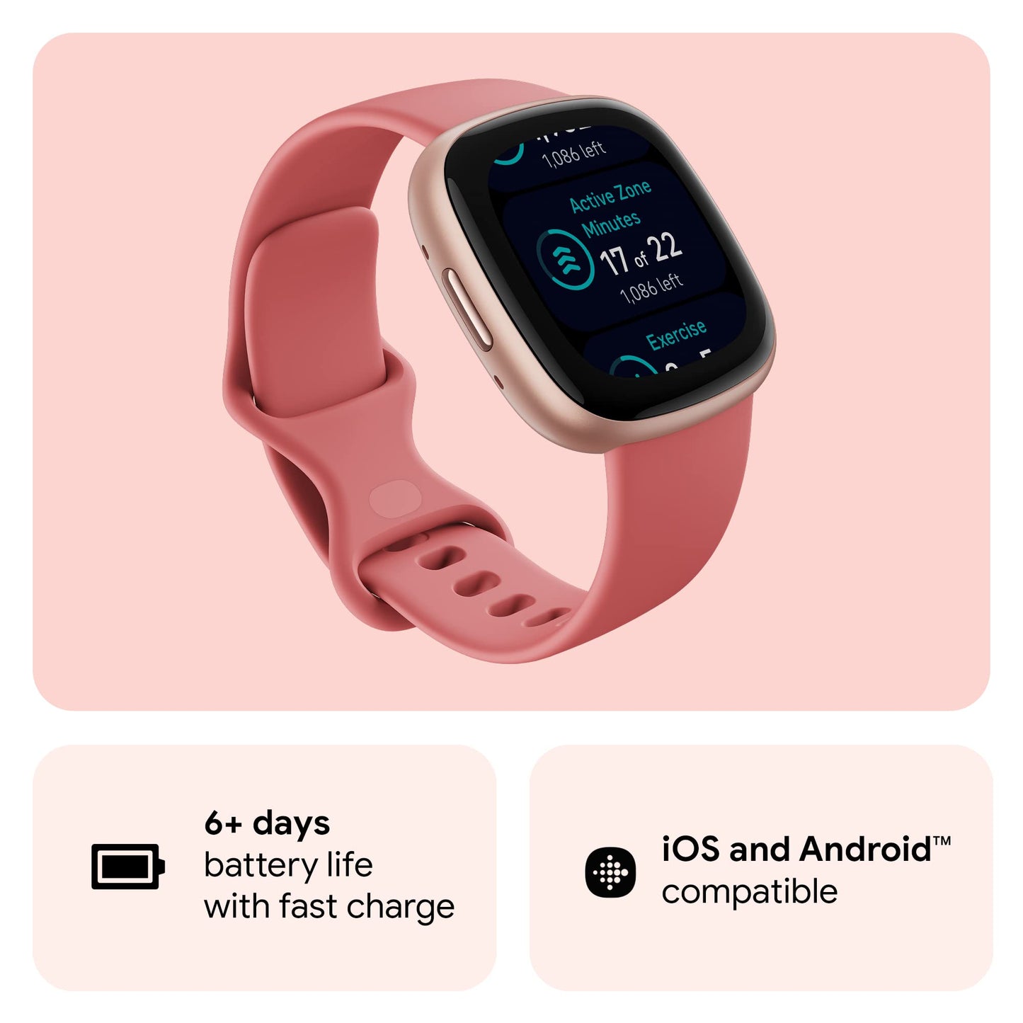 FITBIT Versa 4 Fitness Smartwatch with Heart Rate & GPS