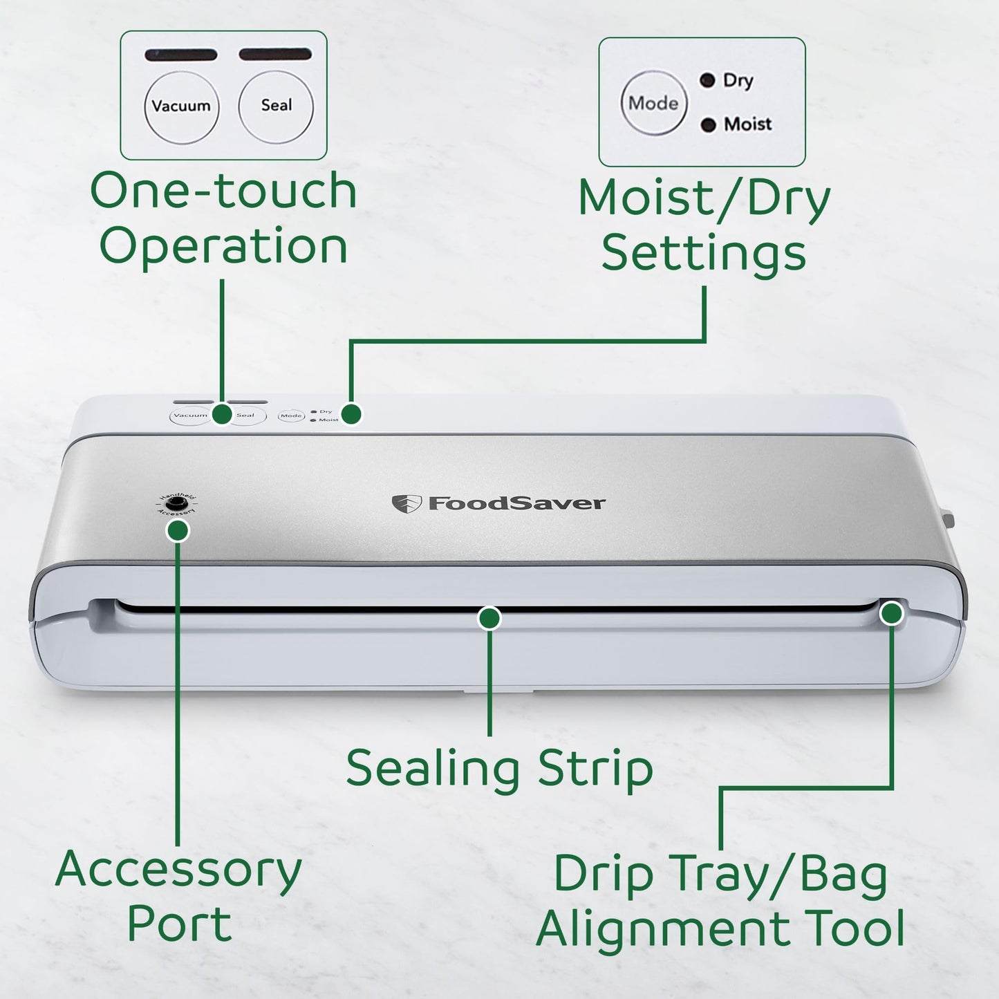 FOODSAVER Compact Vacuum Sealer Machine with Bags & Roll