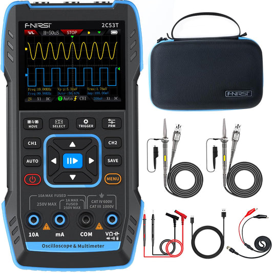 FNIRSI 2C53T Handheld Oscilloscope 50MHz, 3IN1 Multimeter