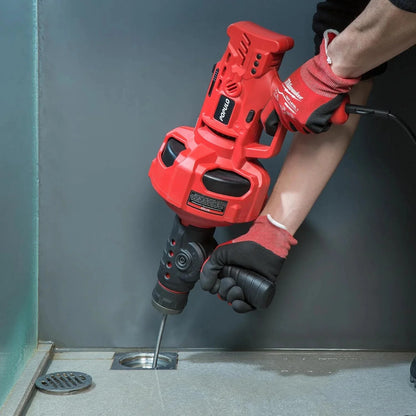 POPULO 20V Cordless Electric Drain Auger-Efficient 25Ft Auto-Feed Drain Snake with Replaceable Cable,2.0Ah Battery,Charger,Storage Bag & Gloves for Kitchen,Bathroom,Shower Pipes (3/4"-2")"