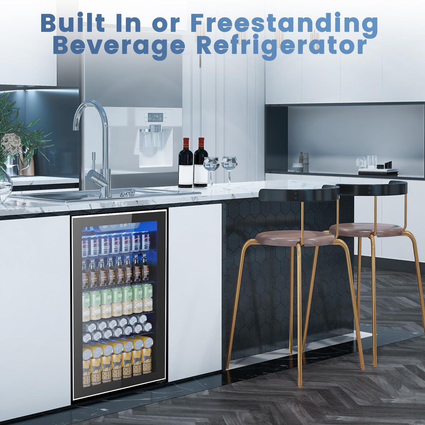ELECTACTIC Mini Fridge 130 Can Beverage Cooler, 3.2 Cu.Ft
