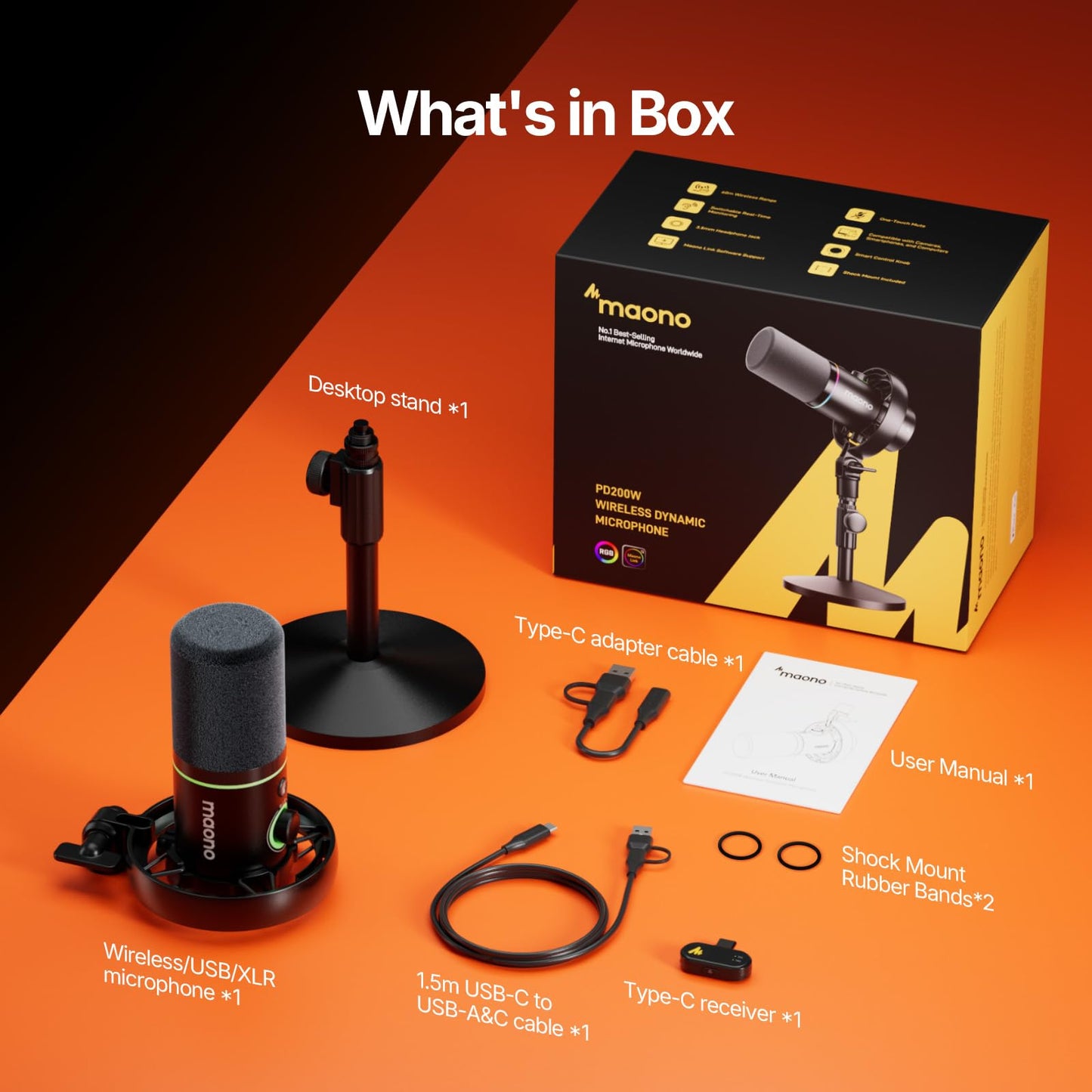 MAONO PD200W Hybrid Podcast Microphone for PC & Recording