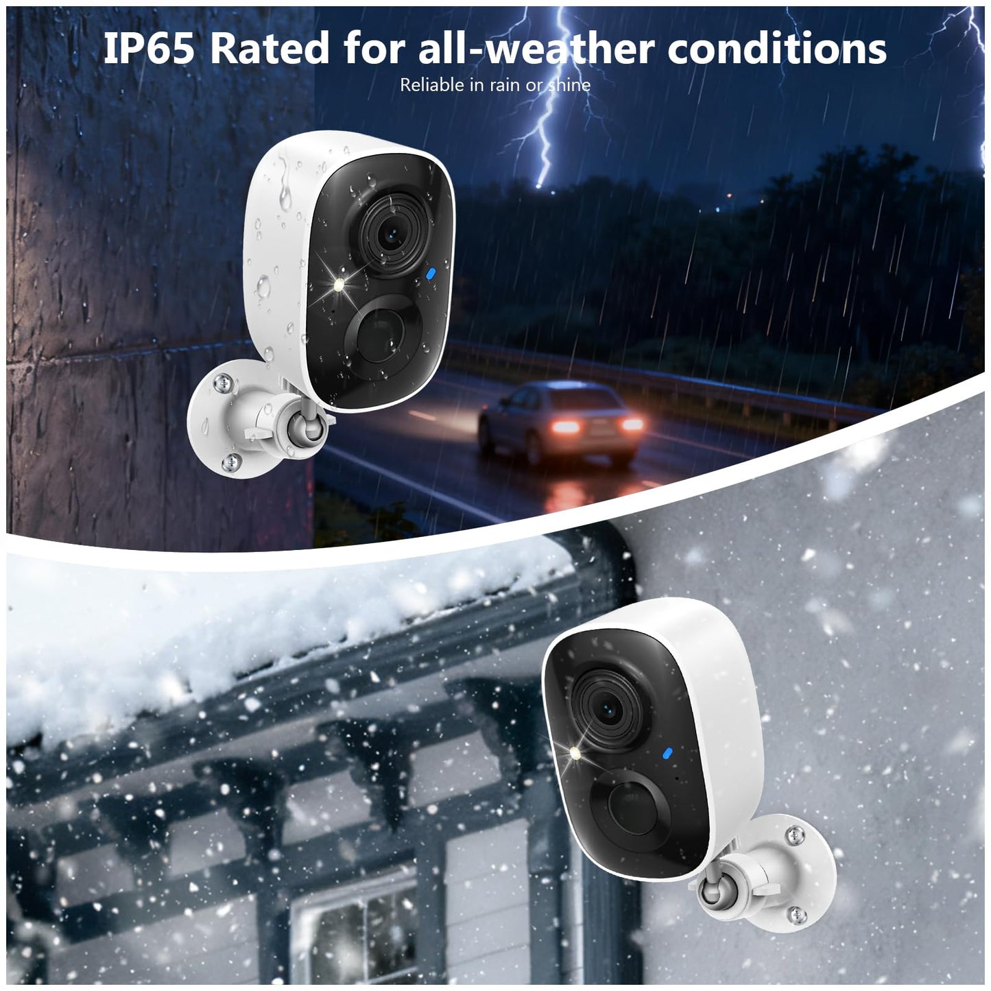 FAZOXO 2K Wireless Outdoor Solar Security Cameras - 2 Pack