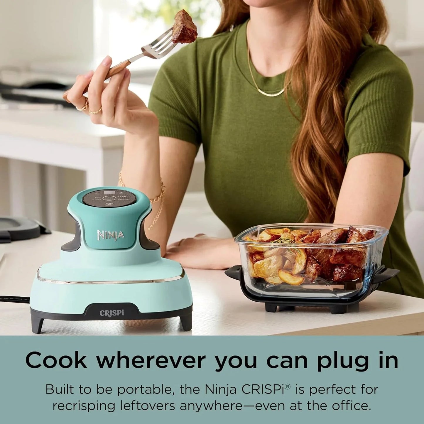 Ninja Crispi 4-in-1 Portable Glass Air Fryer Cooking System, 1500W, 4QT & 6-Cup TempWare Glass Containers with Storage Lids, Microwave, Freezer & Dishwasher Safe