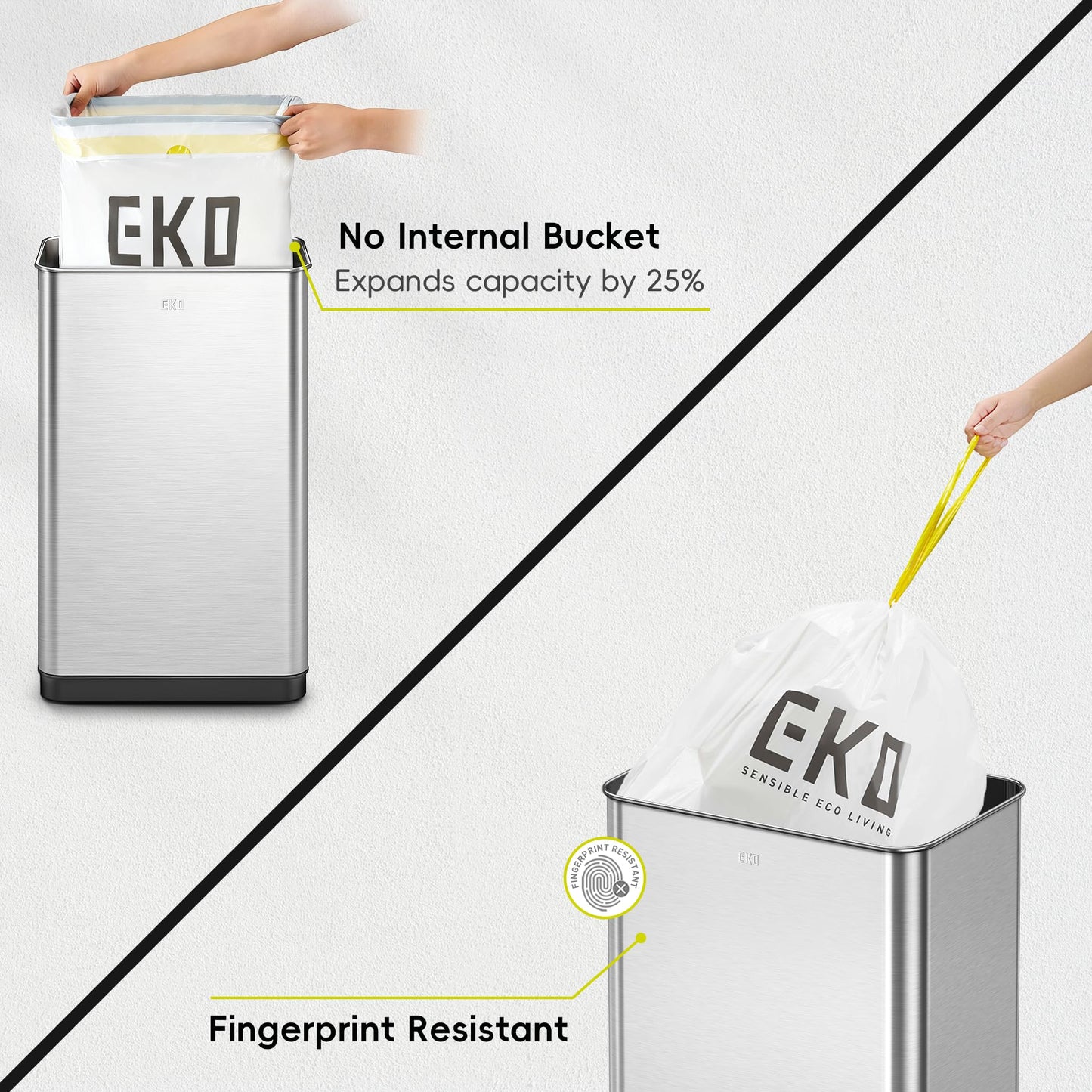EKO Mirage-T Touchless Motion Sensor Trash Can 50L