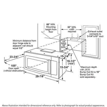 GE 30" Over-the-Range Microwave with 1000 Watts, 1.6 Cu Ft