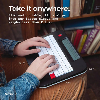 Freewrite Alpha Digital Typewriter, Backlit LCD, Wi-Fi Backup