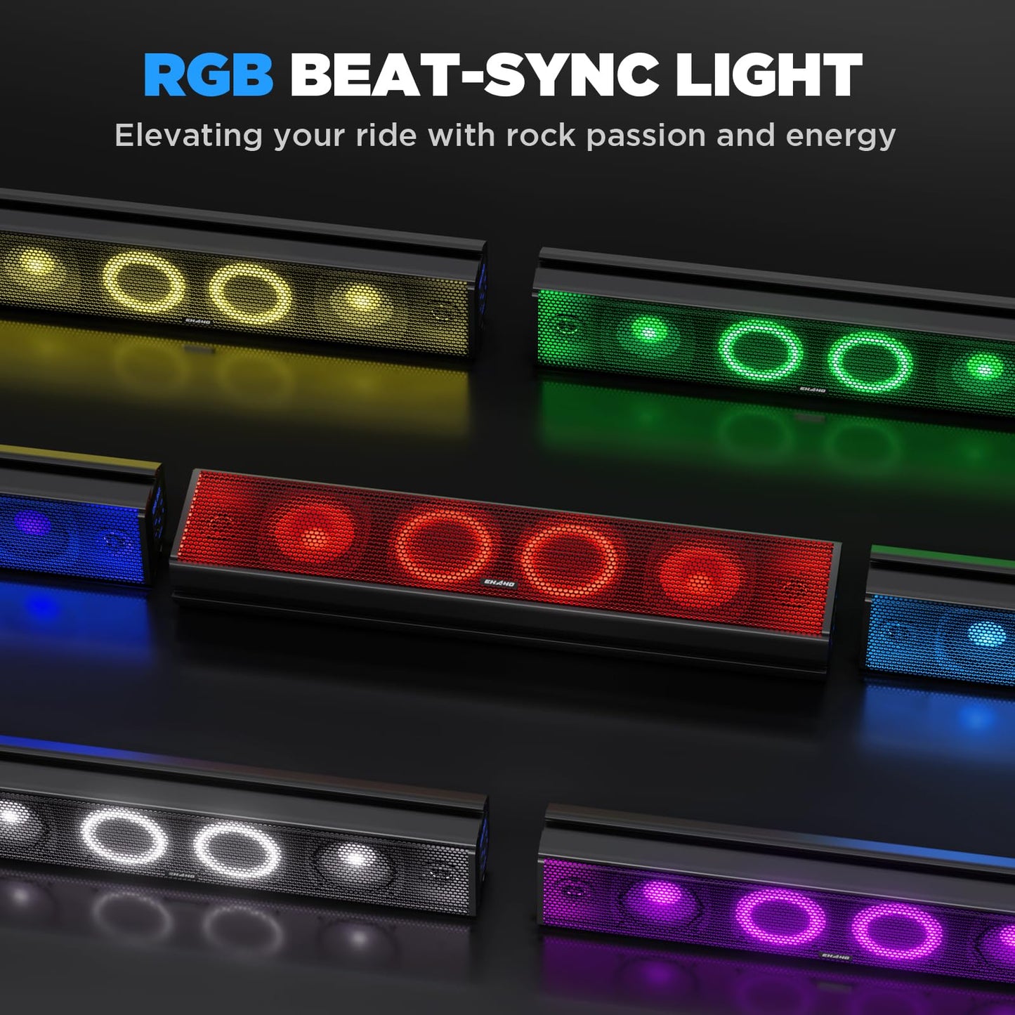 EHAHO 25 Inch UTV Sound Bar with Bluetooth & RGB Lighting