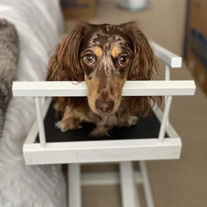 Dog Ramp for Beds - Adjustable up to 37" High Beds with Low Incline, Safety Rails & Anti-Slip Grip, for Small Dogs up to 50lbs - Solid Hardwood, Made in North America