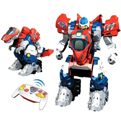 One-key Deformation Dinosaur Robot With Sound and Llight Music Dinosaur knowledge Remote Control Dinosaur RC Robot Toy Children