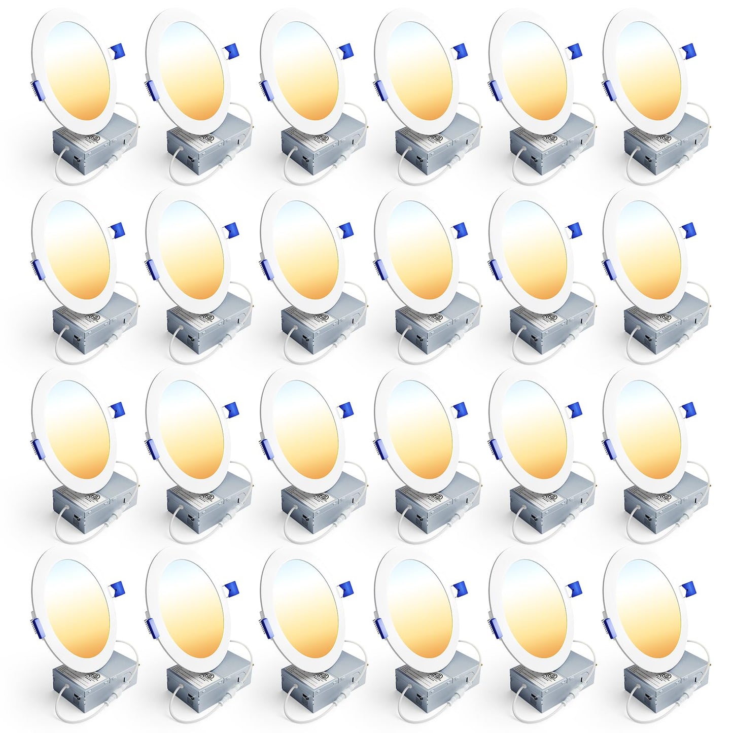 ENSENIOR 24 Pack LED Recessed Ceiling Lights - Dimmable 1200LM