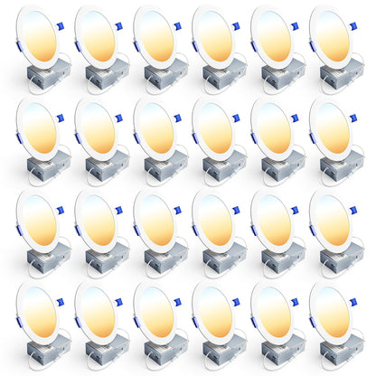 ENSENIOR 24 Pack LED Recessed Ceiling Lights - Dimmable 1200LM