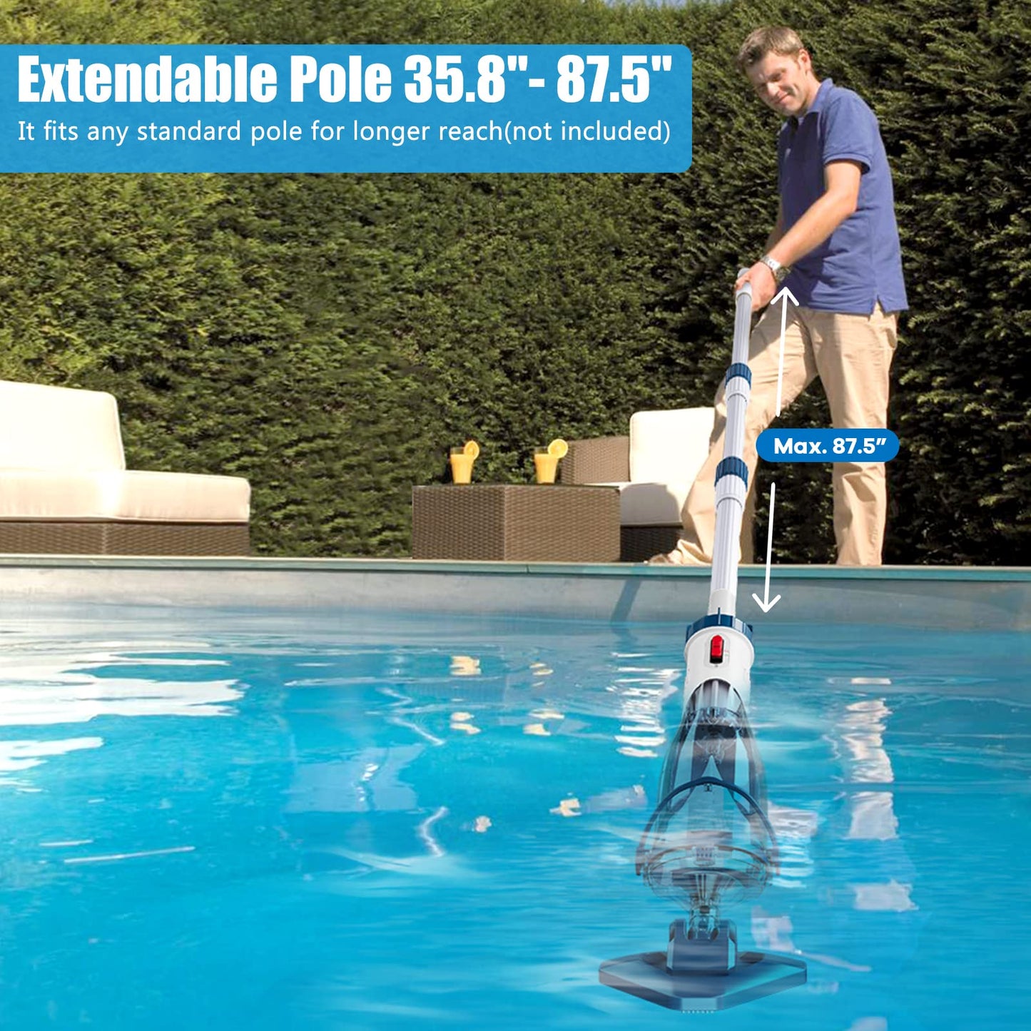ENHULK T403 Handheld Pool Vacuum for Above Ground Pools