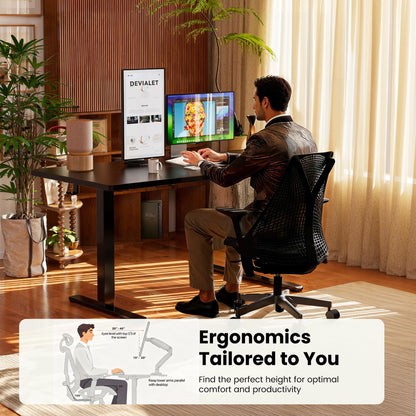 ERGEAR Height Adjustable Electric Standing Desk - Black