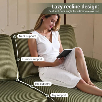 VINGLI 110" Sectional Couches for Living Room,U Shaped Couch with Double Chaise, 4-Seat Sofa Set with Chenille Fabric for Home Furniture,Beige