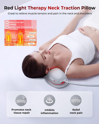 FLIKEZE Heated Neck Stretcher with Red Light Therapy