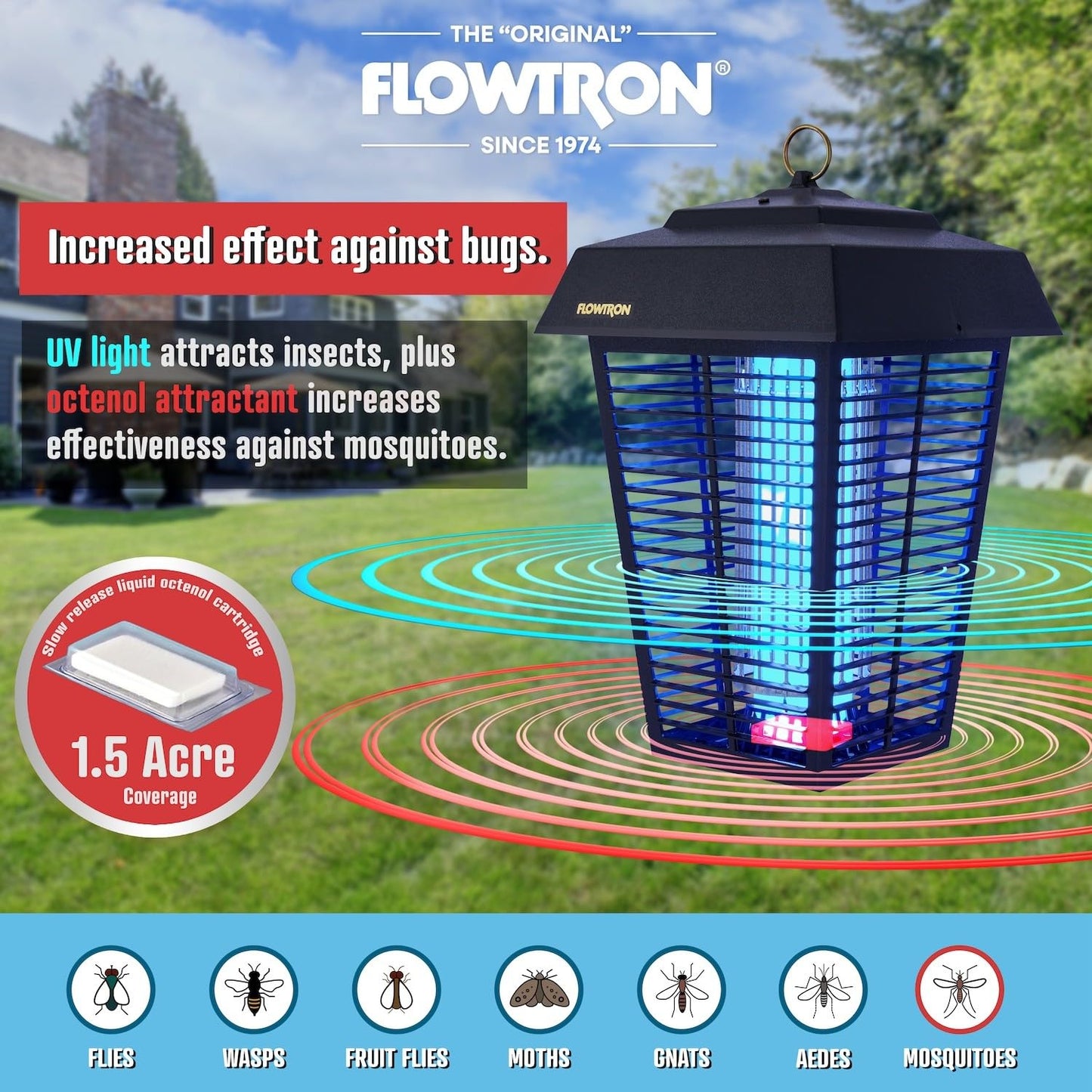 FLOWTRON Bug Zapper - 80W Electric Insect & Mosquito Killer
