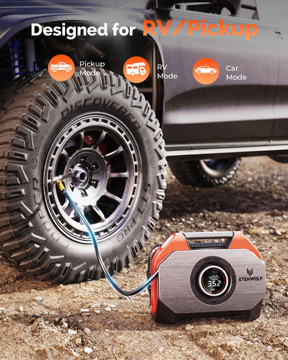 ETENWOLF VORTEX S6 Portable Tire Inflator for Heavy-duty Vehicles