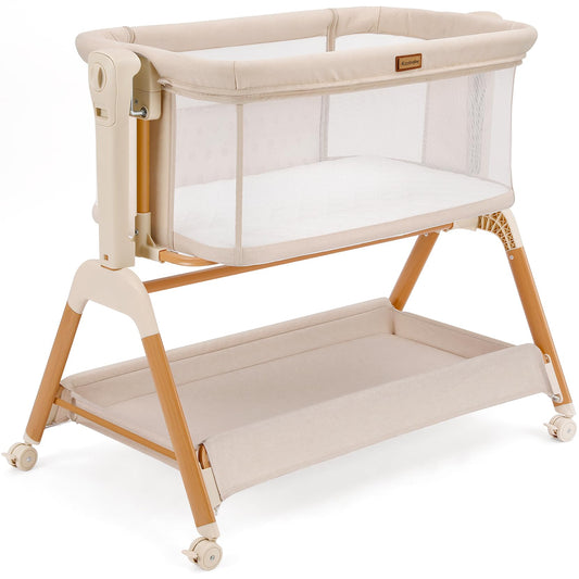 EZEBABY Baby Bassinet Bedside Sleeper - 3-in-1 Rocking Crib