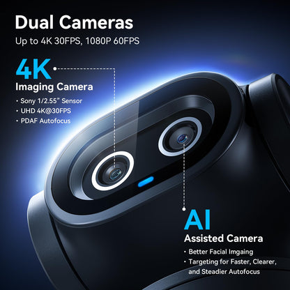 EMEET PIXY 4K AI Dual-Camera PTZ Webcam with Gesture Control