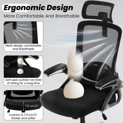 FIZZIN Ergonomic Office Chair with Adjustable Lumbar Support
