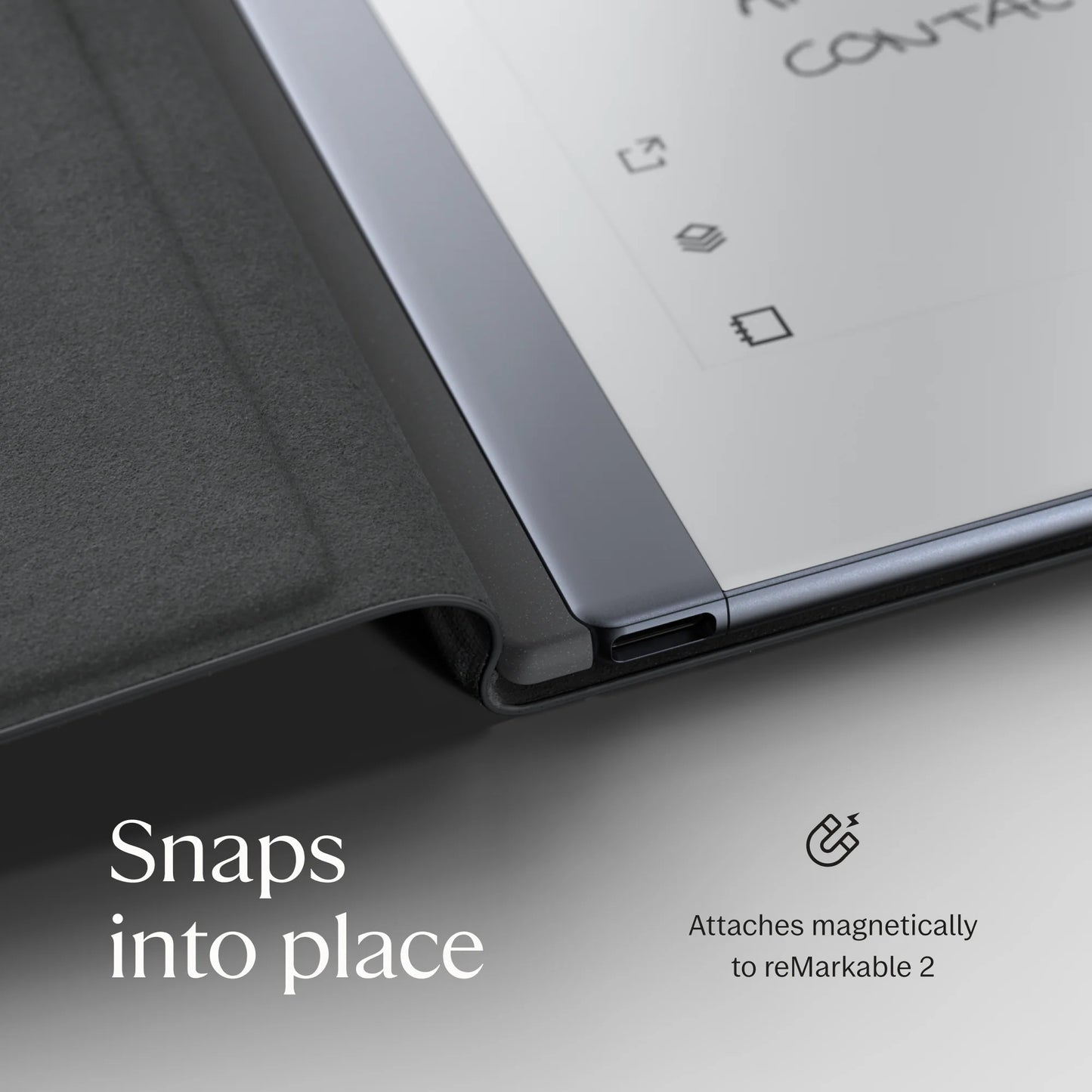reMarkable 2 – 10.3” Paper Tablet with Marker Plus and Polymer Weave Book Folio – Gray