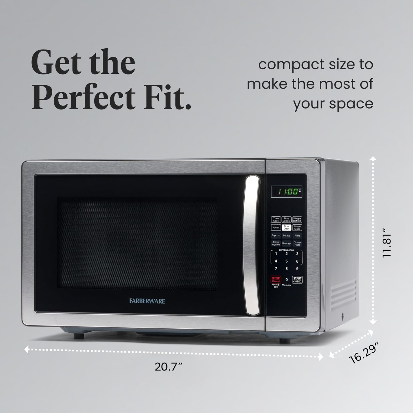 FARBERWARE 1.1 Cu. Ft. 1000W Countertop Microwave Oven
