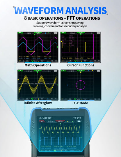 FNIRSI 2C53T Handheld Oscilloscope 50MHz, 3IN1 Multimeter