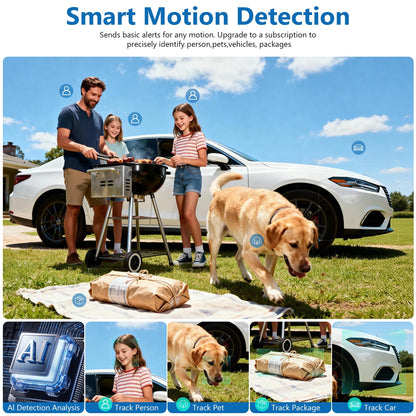 FAZOXO 2K Wireless Outdoor Solar Security Cameras - 2 Pack