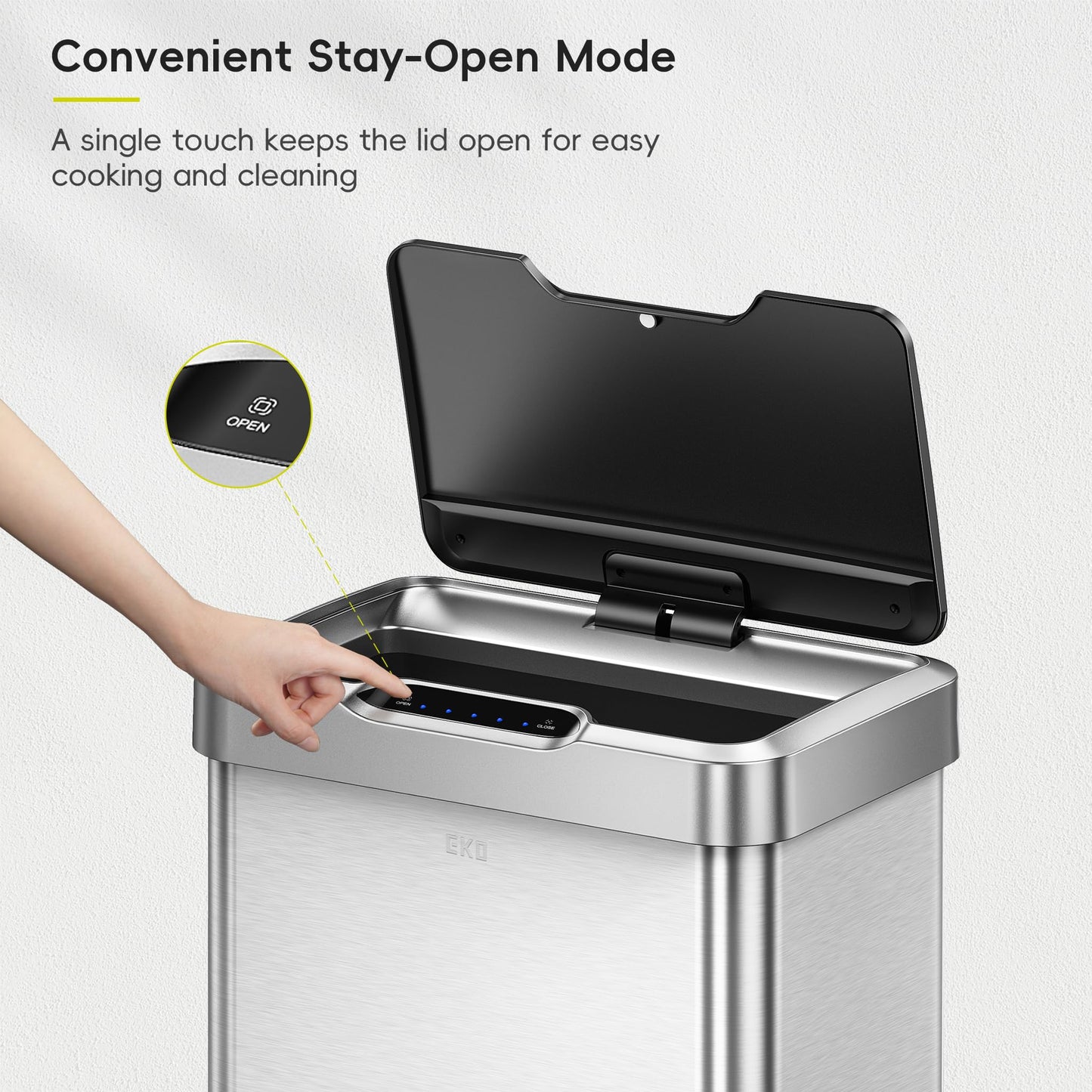 EKO Mirage-T Touchless Motion Sensor Trash Can 50L