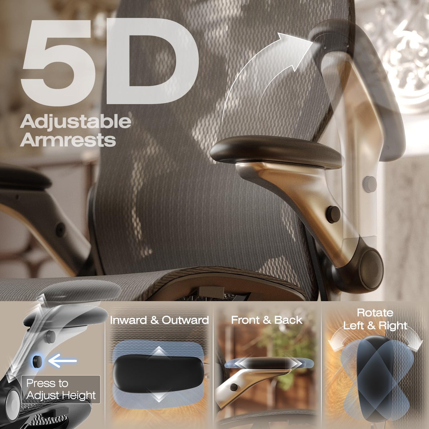 ELABEST X100 Ergonomic Mesh Office Chair with Footrest