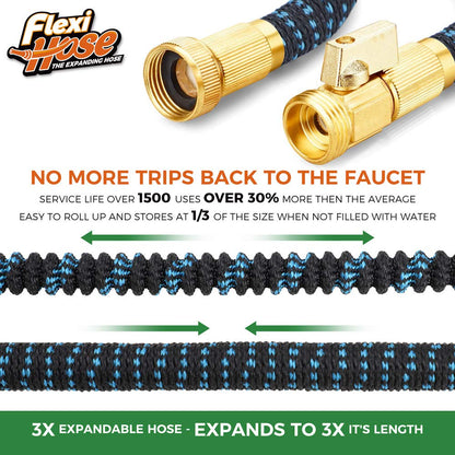 FLEXI HOSE Expandable Garden Hose 150FT with 8 Function Nozzle
