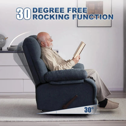 Oversized Swivel Recliner Chair for Big Man Grey