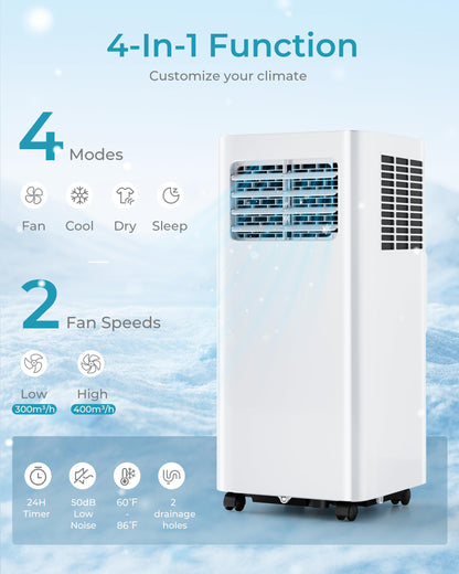EUHOMY 10,000 BTU Portable Air Conditioner – 4 in 1 Unit