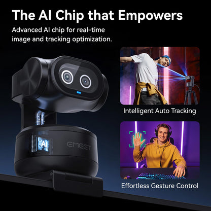 EMEET PIXY 4K AI Dual-Camera PTZ Webcam with Gesture Control