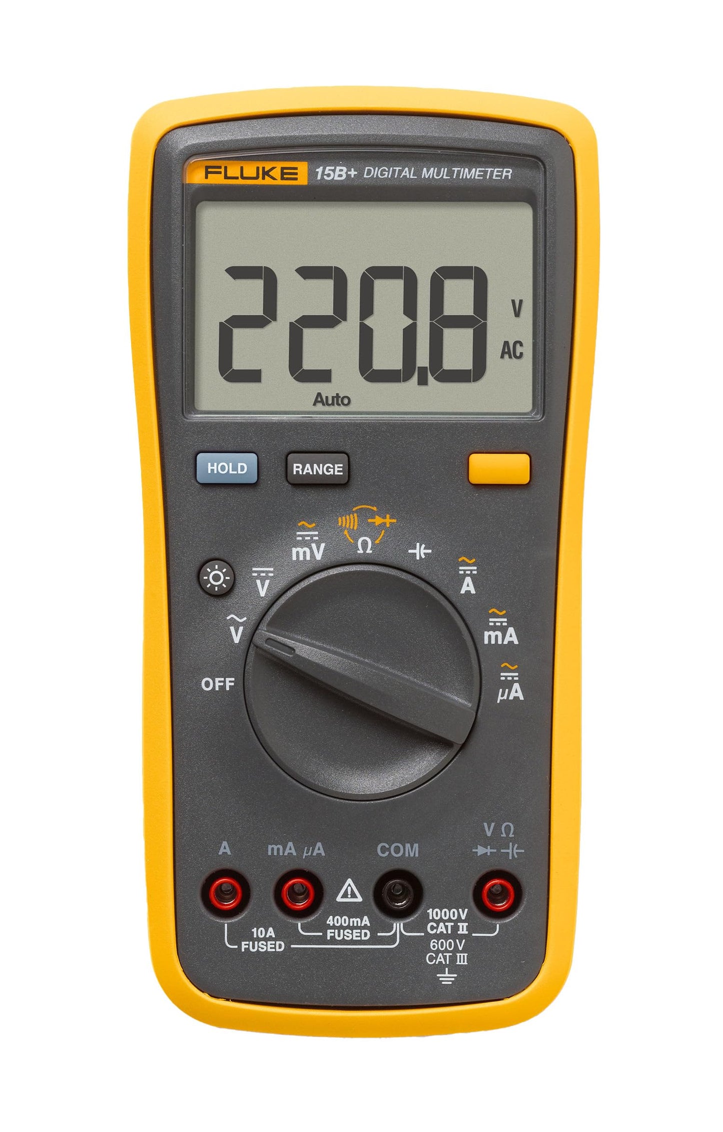 FLUKE 15B+ Digital Multimeter for AC/DC Voltage & Current