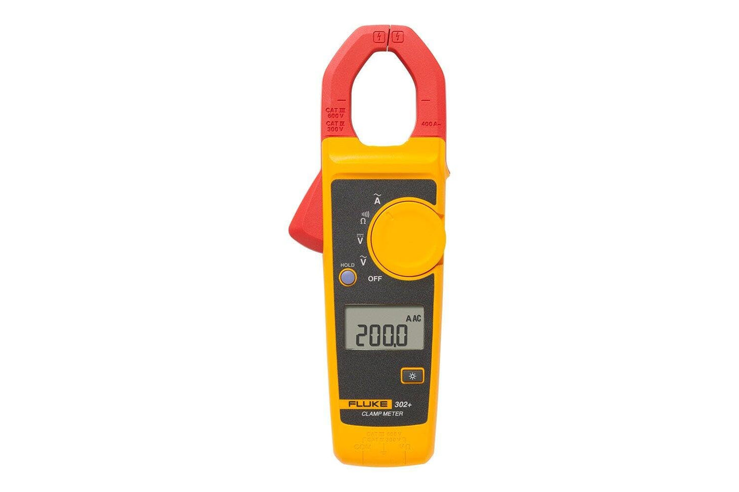 FLUKE 302+ Digital Clamp Meter - 400A AC Current, 600V DC