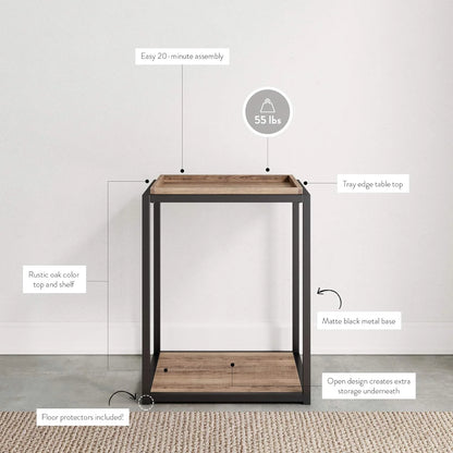 Nathan James Sonia Coffee Table with Storage Shelf, Light Wood/Rattan
