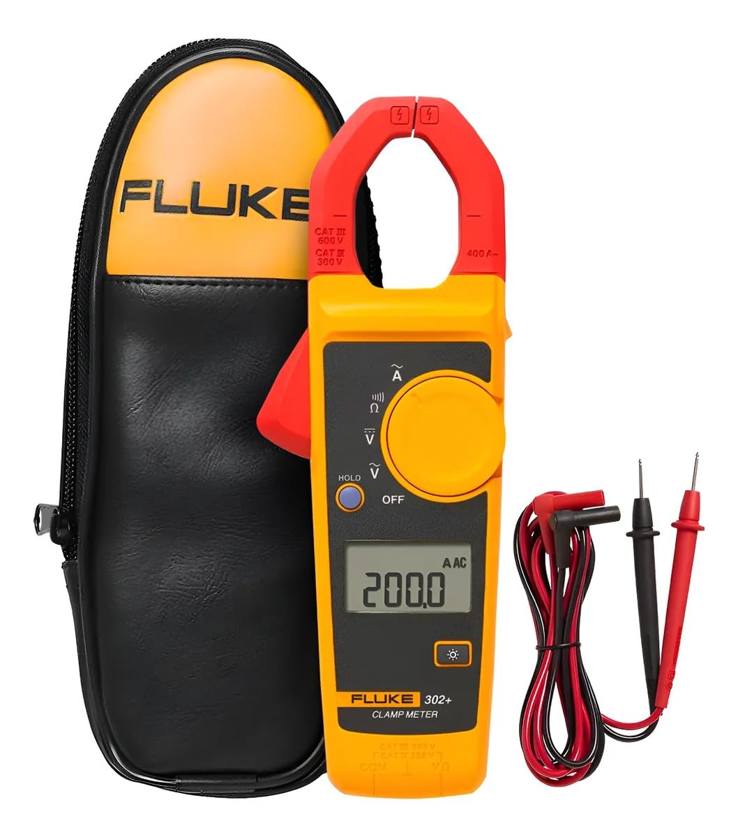 FLUKE 302+ Digital Clamp Meter - 400A AC Current, 600V DC