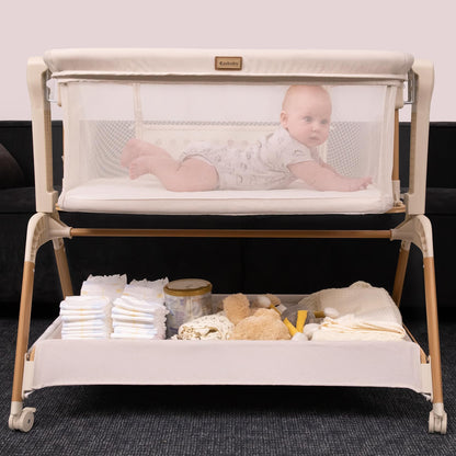 EZEBABY Baby Bassinet Bedside Sleeper - 3-in-1 Rocking Crib
