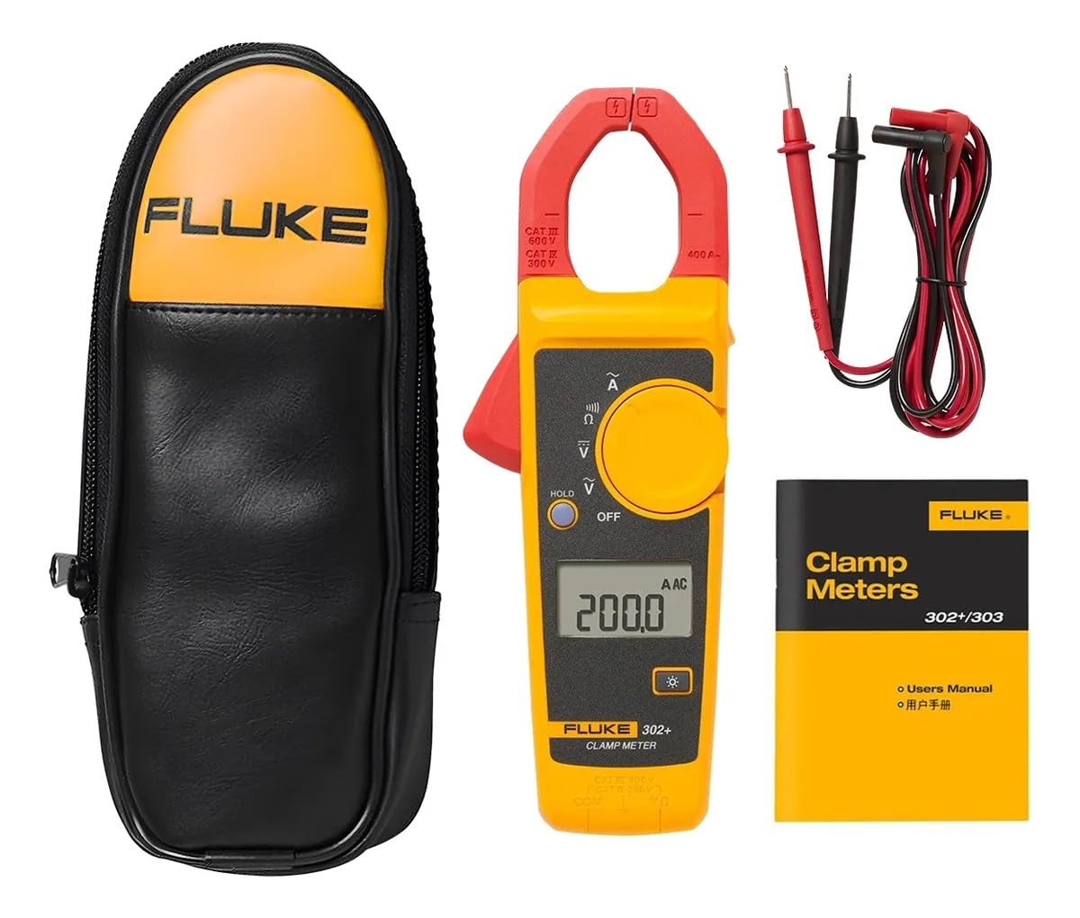 FLUKE 302+ Digital Clamp Meter - 400A AC Current, 600V DC